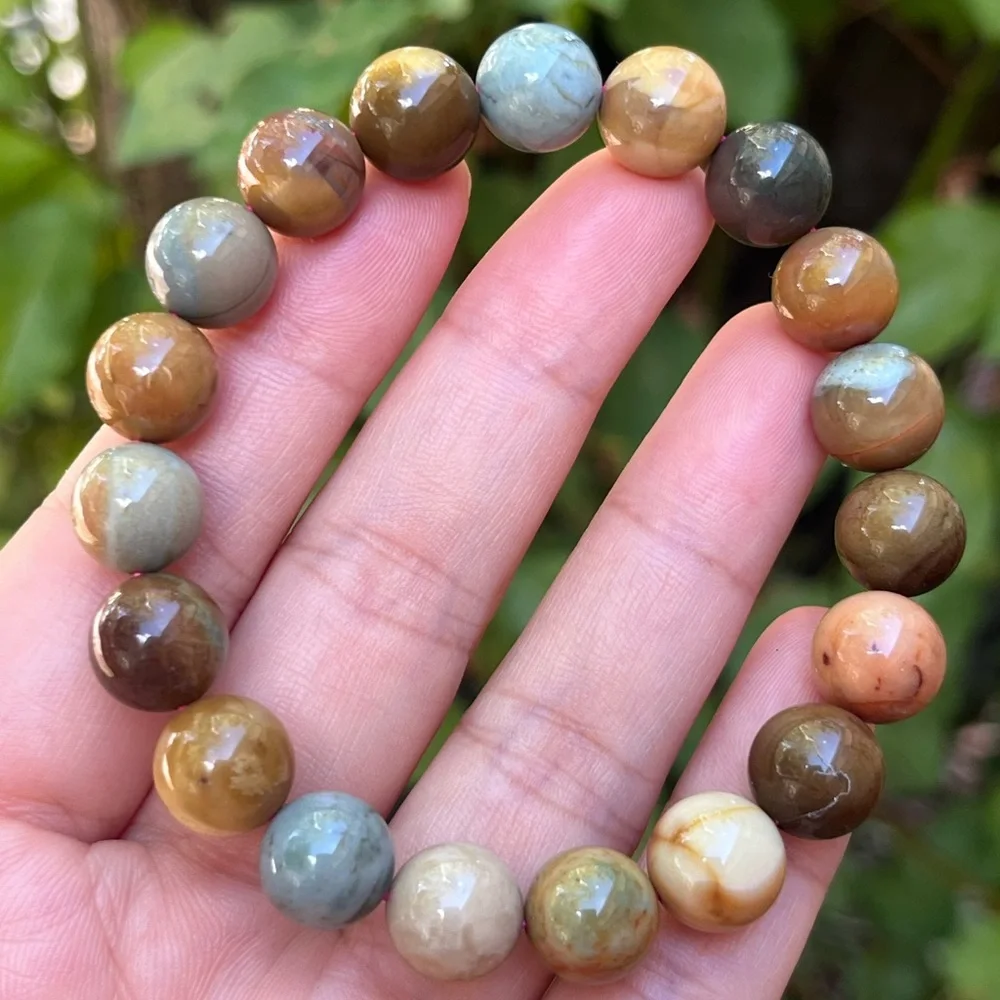 10mm stretchable multicolor‎ brown Alashan bracelet